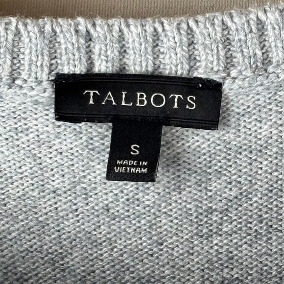 Talbots Size Small Zig Zag Fair Isle Sweater - Purple Grey Black Side Split Hem - Picture 2 of 12